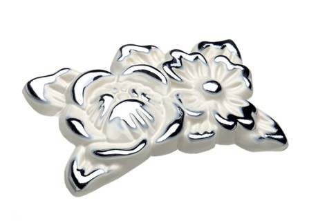 BRD RC088CP/W.4 ручка кнопка LACE хром полированный/белый (заказ)