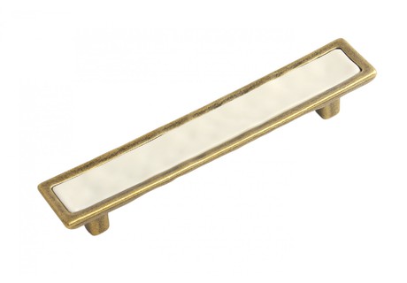 BRD RS123MAB.4/Bg ручка-скоба 128мм TOTEM матовая старинная латунь/бежевый (заказ)