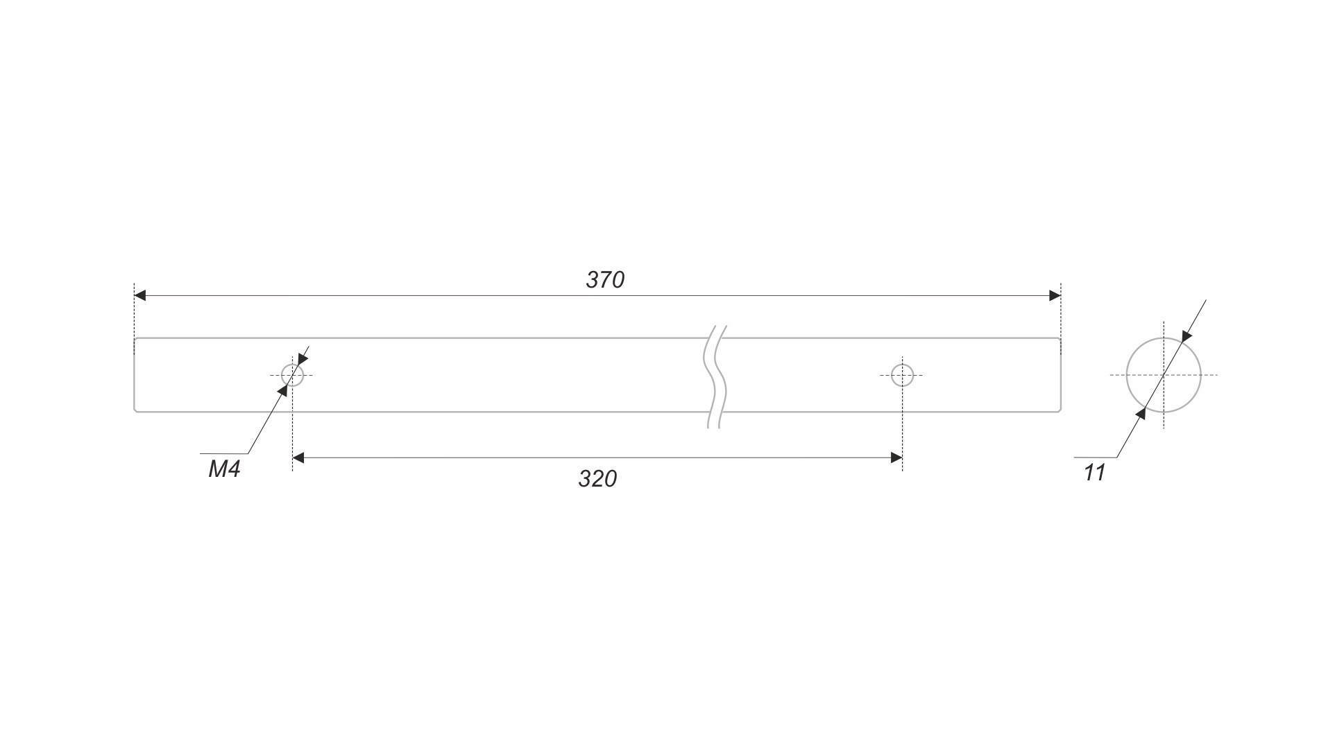 BRD PR002BL.1/320 ручка-скоба пруток 320мм ROMB черный матовый (заказ)