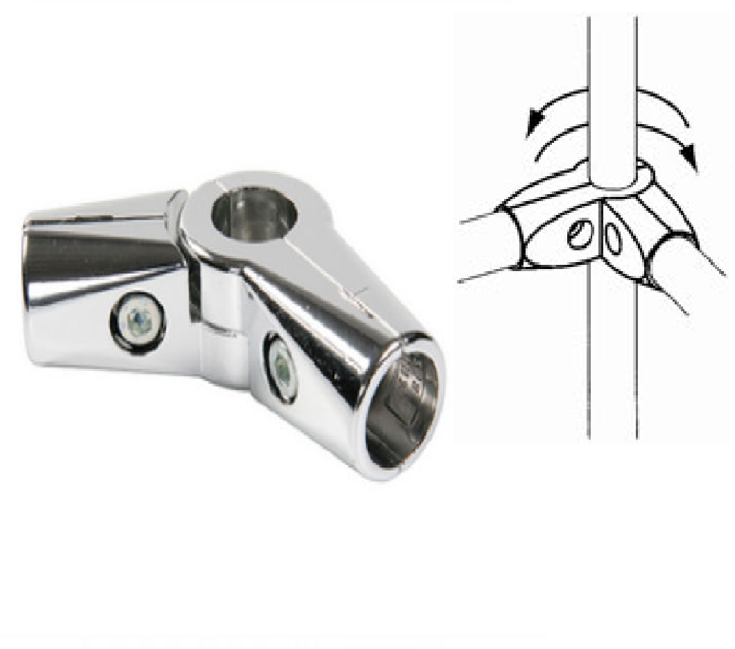 GТ 15 Соединитель для трех труб угловой (поворотный) хром