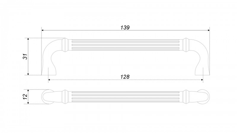 BRD RS531MAB.1 ручка-скоба 128мм RIGATA LF матовая старинная латунь SALE
