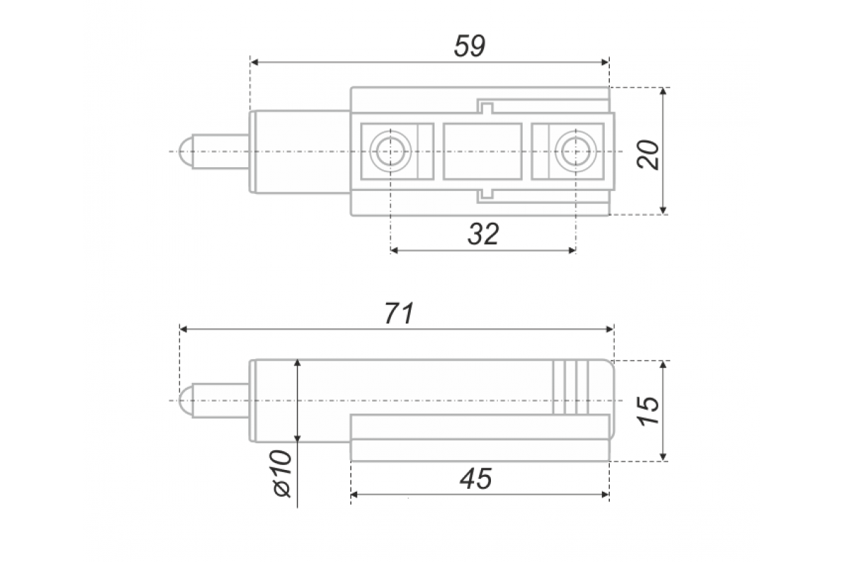 BRD AMF04/GR упор-защелка фасада серый (скрытое крепл) SALE