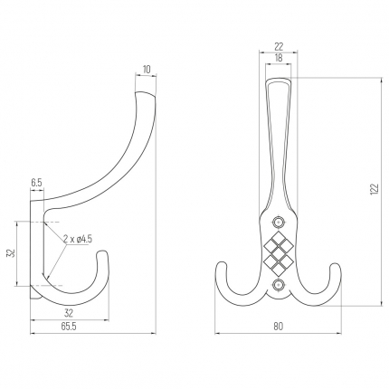 SETE Крючок DONATO 3-х рожковый бронза SALE
