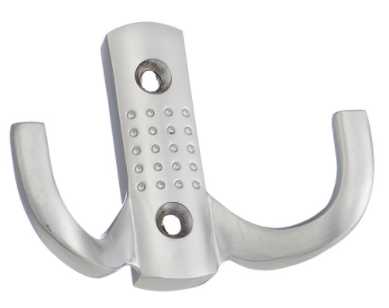 KR 0060 SC Крючок облегченный 2-х рожковый с перфорацией матовый хром