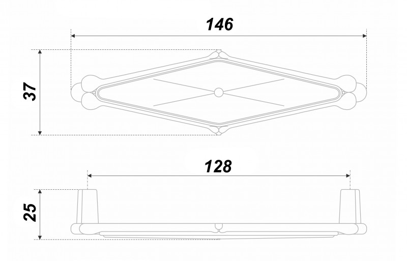 BRD RS118MAB.4/Bg ручка-скоба 128мм DIVA матовая старинная латунь (снято) SALE