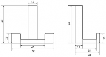 Крючок Krok 2-х рожковый хром