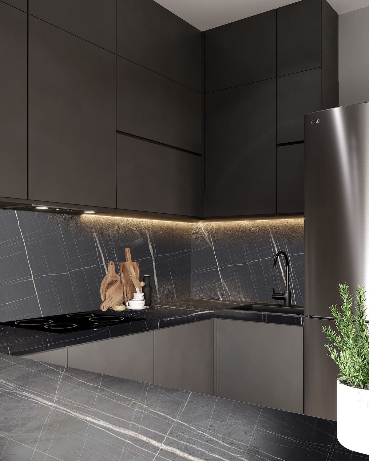 Столешница КЕДР МК 3000*600*38мм 1 группа - Черный тунис 3074/S (заказная)