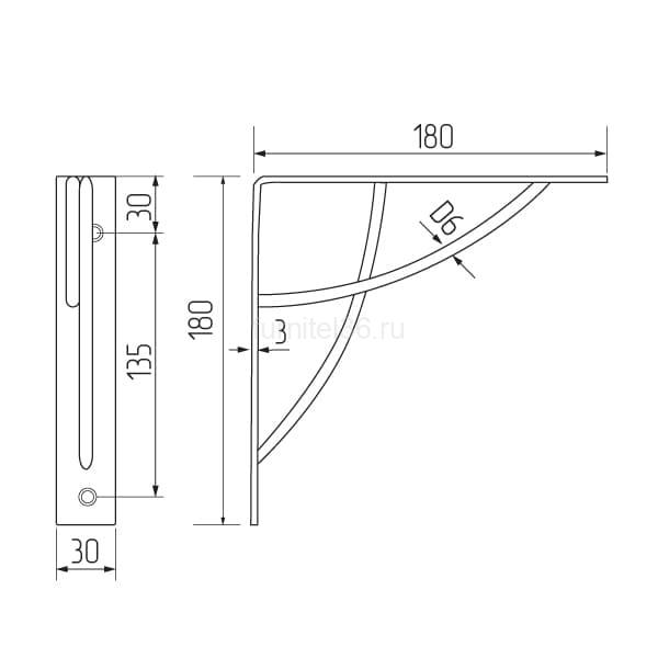 Кронштейн LOFT-5 (180*180), черный