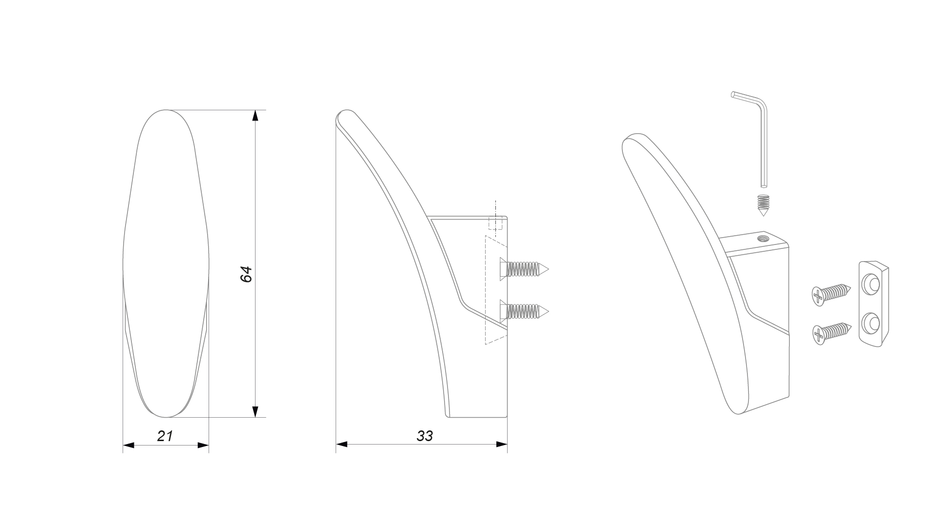 BRD K105CP.9 Крючок FLY однорожковый Хром полированный (заказ)