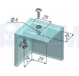 Соединитель для стекла тройной, хром (в комплекте + 3 прокладки и 3 винта) SALE