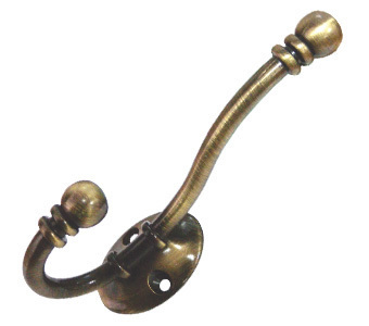 BRD K209AB.6 Крючок 2-х рожковый старинная латунь (заказ)