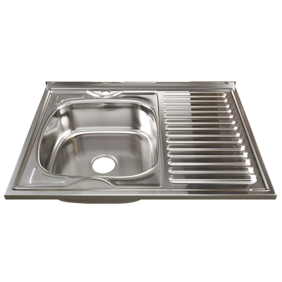 Мойка накладная 0.8 мм /180мм на  600*800 мм декор/левая