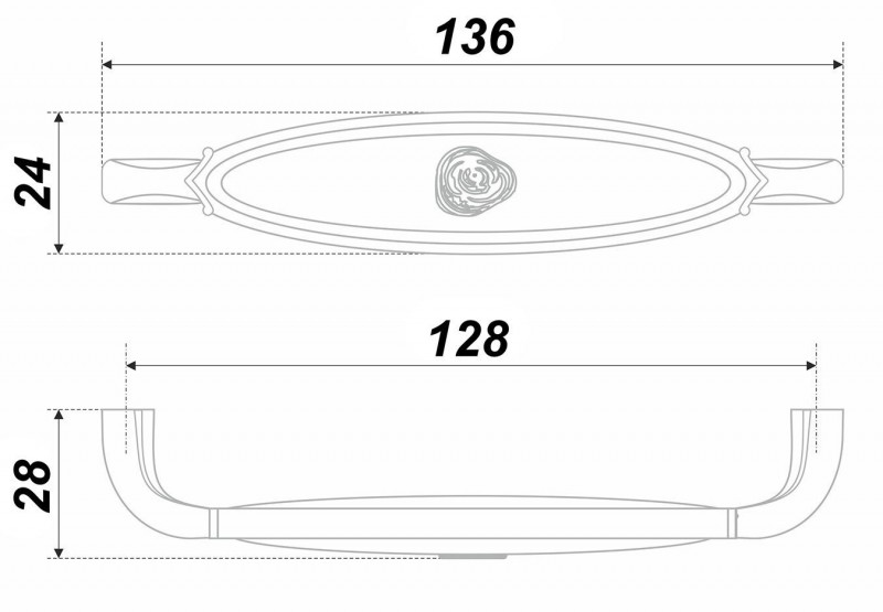 BRD RS111BАZ.4/W ручка-скоба 128мм MARTA  черненый старинный цинк/кремовый (заказ)