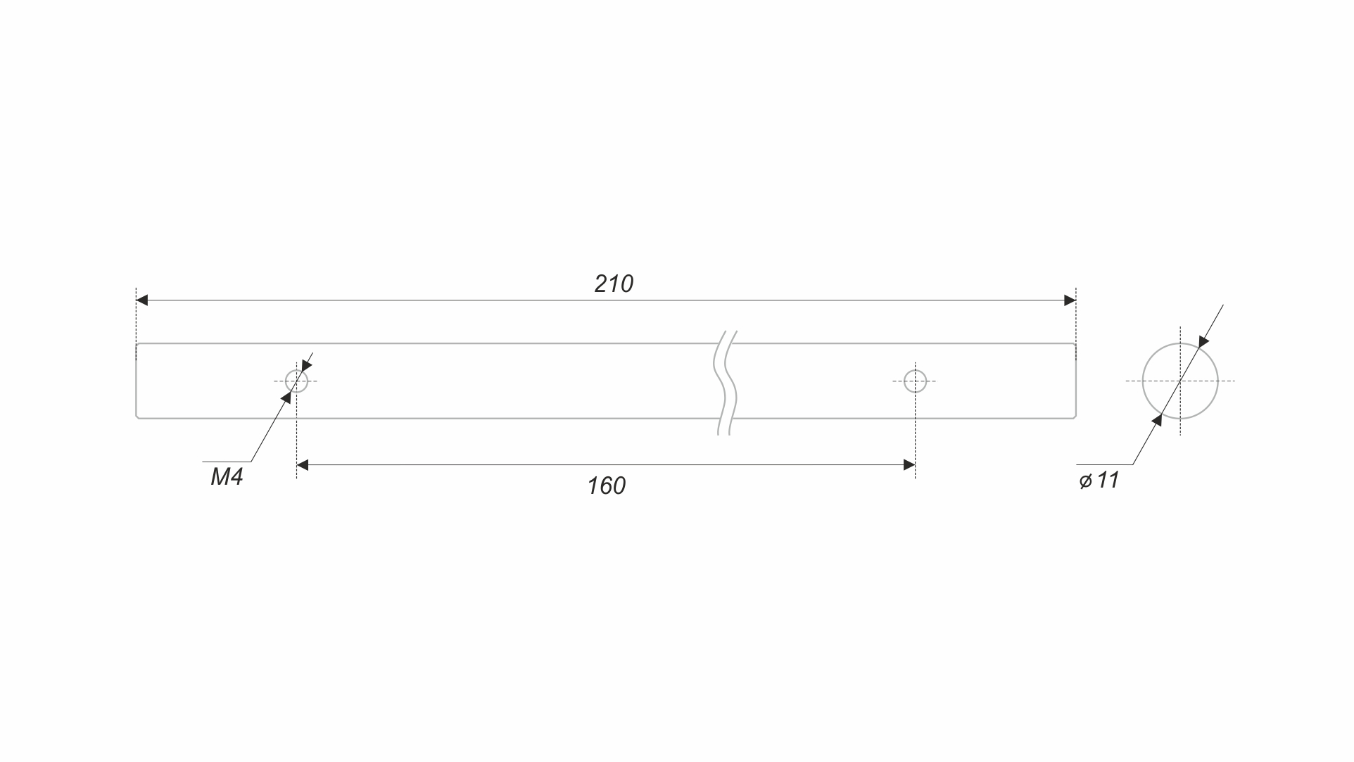 BRD PR001MBSG.1/160 ручка-скоба пруток 160 мм NUDE матовое браш/ сатиновое золото (заказ)