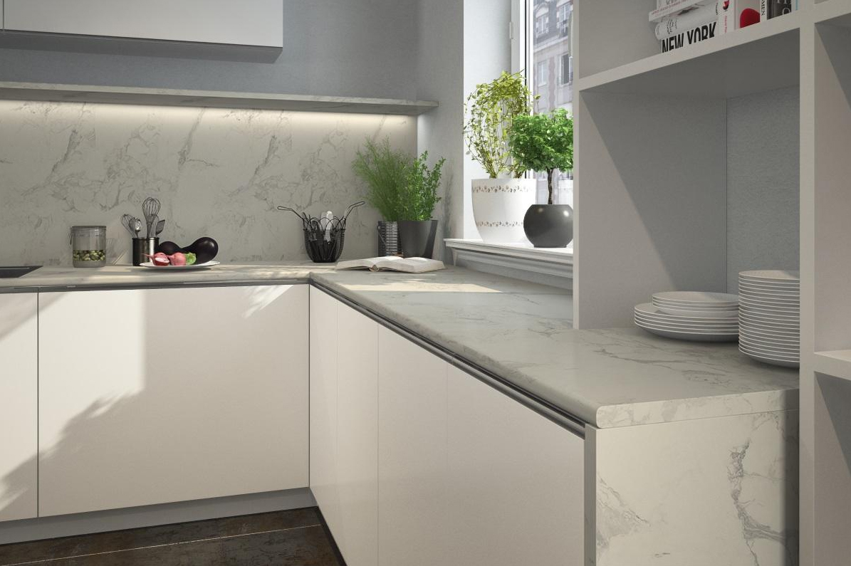 Стеновая панель КЕДР МК 3000*600*4мм 2 группа - Мрамор бернини 2349/Pt