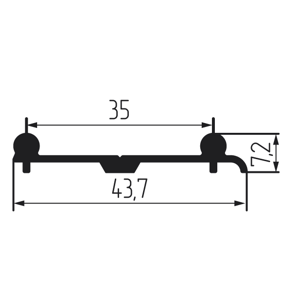 Направляющая нижняя двухполозная д/л MF-80AY 2 метра (заказ)