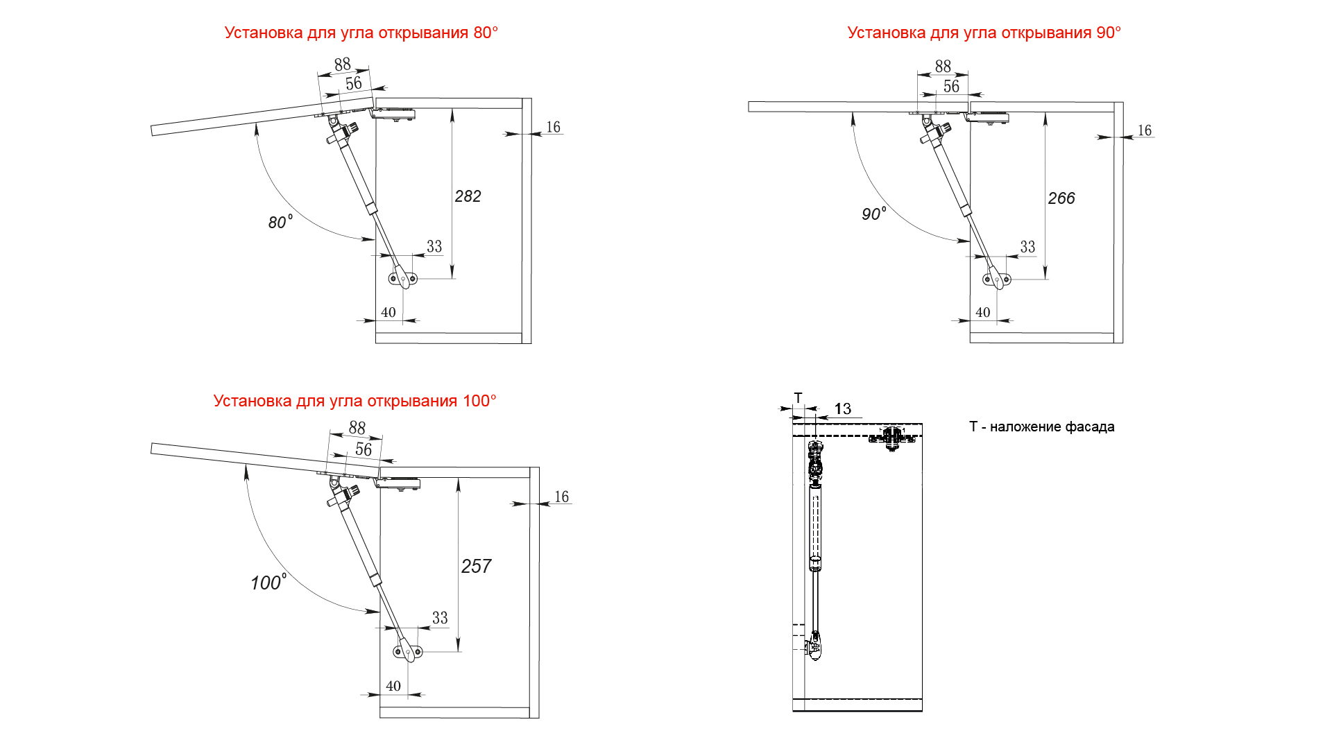 BRD GL106GRPH/100/3 газовые лифты на открытие вверх Графит