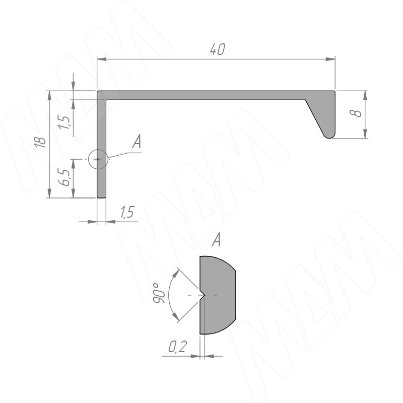 Ручка-профиль крепление саморезами алюминий, L-3000 мм SALE