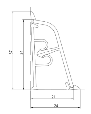 KORNER плинтус для столешниц 37*20*3000мм, LB-37-367"Мрамор черный"( фурн-ра 459) (стоп-лист)