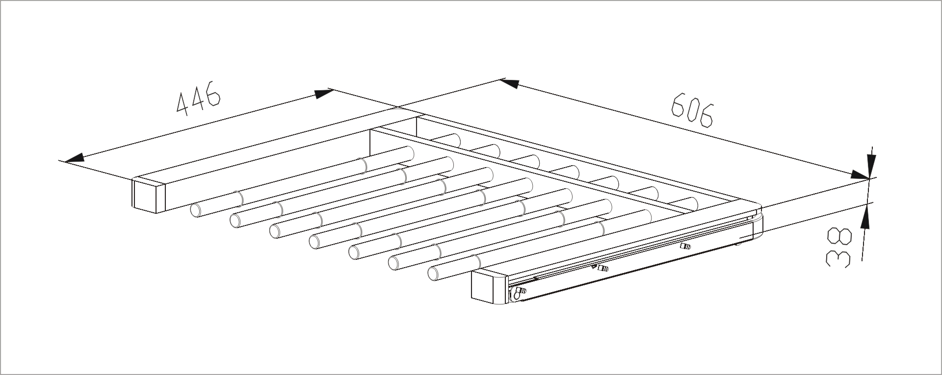 Аристо Вешалка для брюк выдвижная, серия 460, L=607, Дерево светлое/металлик GSA 0303 (заказ)