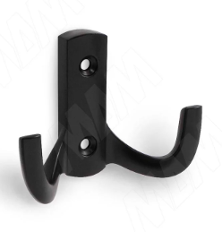 Крючок 2-х рожковый черный