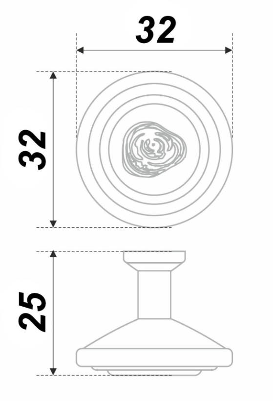 BRD RC108BAZ.4/W ручка кнопка MARTA чернёный старинный цинк/кремовый (снято)