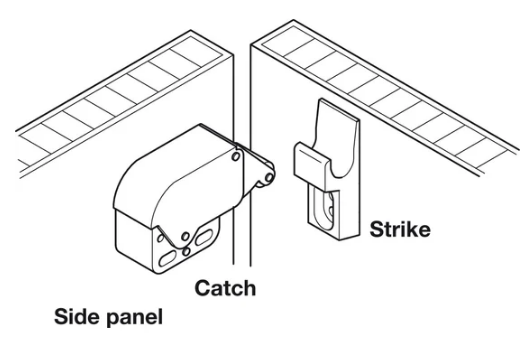 HAFELE Пружинная защелка MINI-LATCH + сопряженная деталь бел. пластм. (245.54.701) SALE
