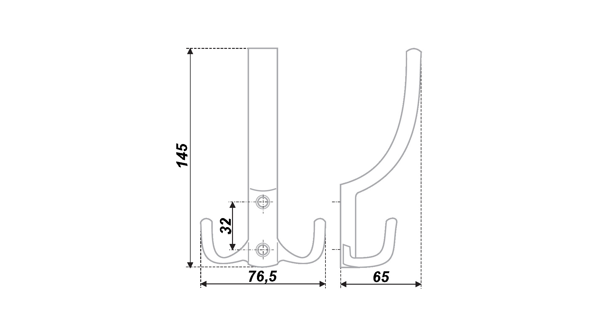 BRD K305AB.6 Крючок 3-х рожковый с перфорацией бронза SALE