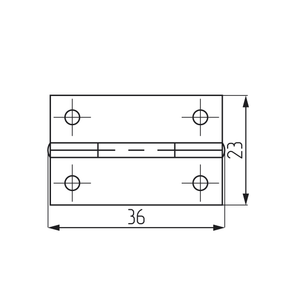Петля карточная 36*23 мм латунь SALE