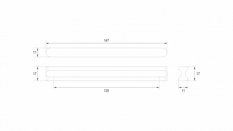 BRD RS065BL.4 ручка-скоба 128 мм VERTICAL VOLNA черный матовый