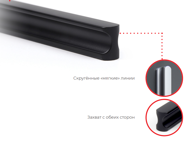 BRD RS065BL.4 ручка-скоба 128 мм VERTICAL VOLNA черный матовый