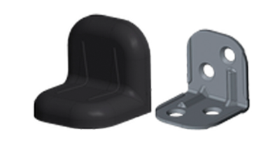 Уголок крепежный + пластиковая крышка  черный 25*25 №2