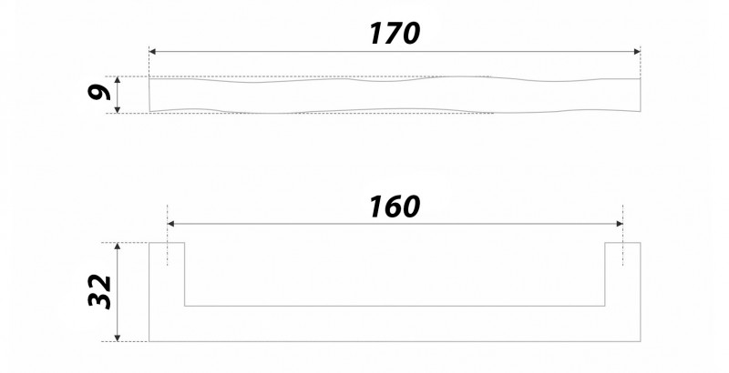 BRD RS280BL.4 ручка-скоба 160 мм ArtAQUA черный матовый