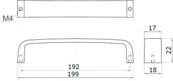 4840 Гратис ручка скоба 192 мм хром SALE