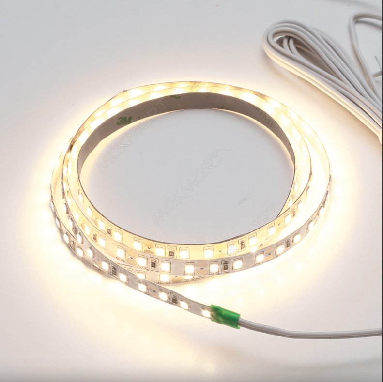 LED лента SMD2835, (нейтр.белый), 48Вт(12Вт/м), 12В, 4000х8 мм, каб.пит.2м и кон.L813(заказ)