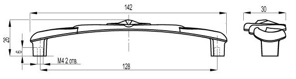 ВЛ FS-143 ручка скоба 128 мм хром глянцевый/кристалл SALE