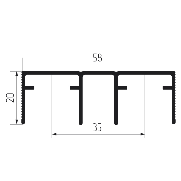 Направляющая верхняя двухполозная д/л MF-80AY 3 метра