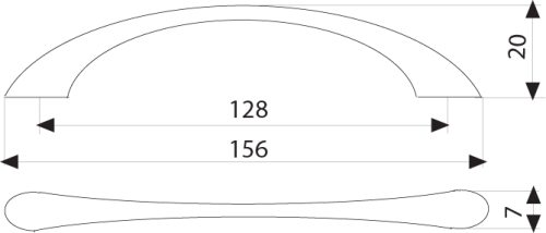 8211 ЭКОНОМ ручка скоба 128 мм матовый хром KERRON