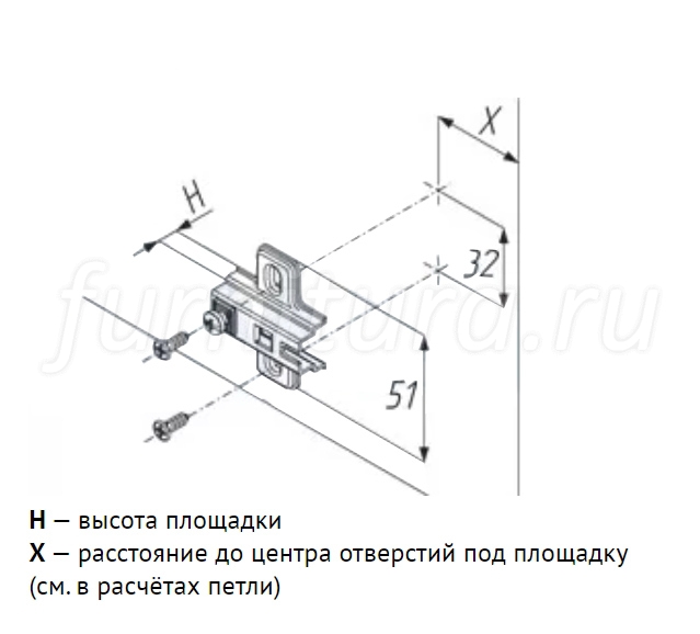 Ответная планка Н2 под саморез, HARMONY, отделка никель (для 26QS512315RCR) заказ