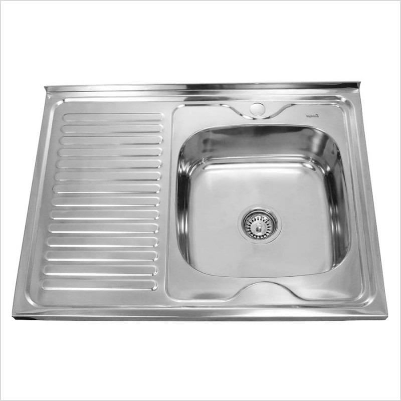 Мойка накладная 0.8 мм /180мм на  600*800 мм глянцевая/правая