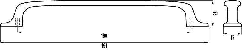 ВЛ FS-205 ручка-скоба 160 мм хром глянцевый (стоп-лист)
