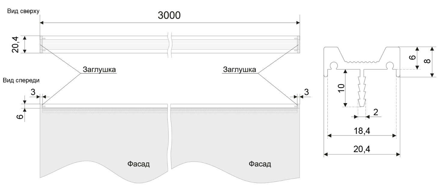 BRD RP105BL.1/000/3000 ручка-профиль 3м черный матовый SALE