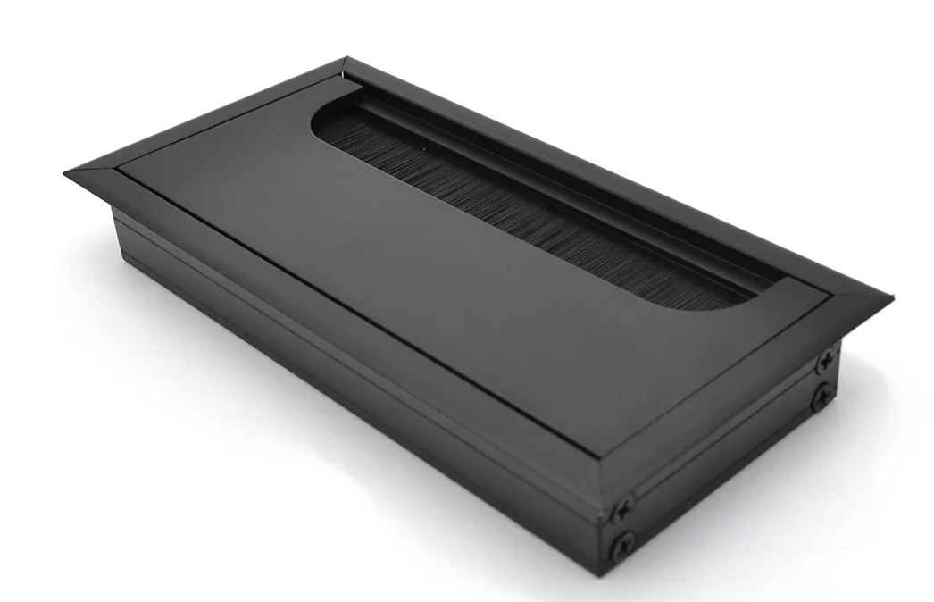 SETE заглушка для кабеля прямоугол. 80*160мм, металл, черный