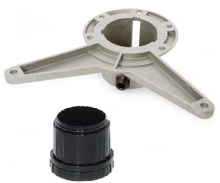 Комплект крепление + подпятник для столов и барных стоек, на D=60, черный, ПЛАСТИК