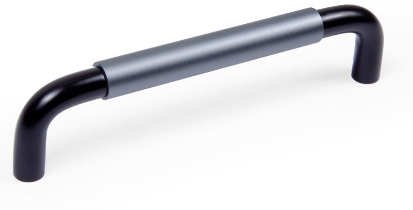 BRD RS048BL/GR.4/128 Мебельная ручка SLOT черный/серый (заказ)