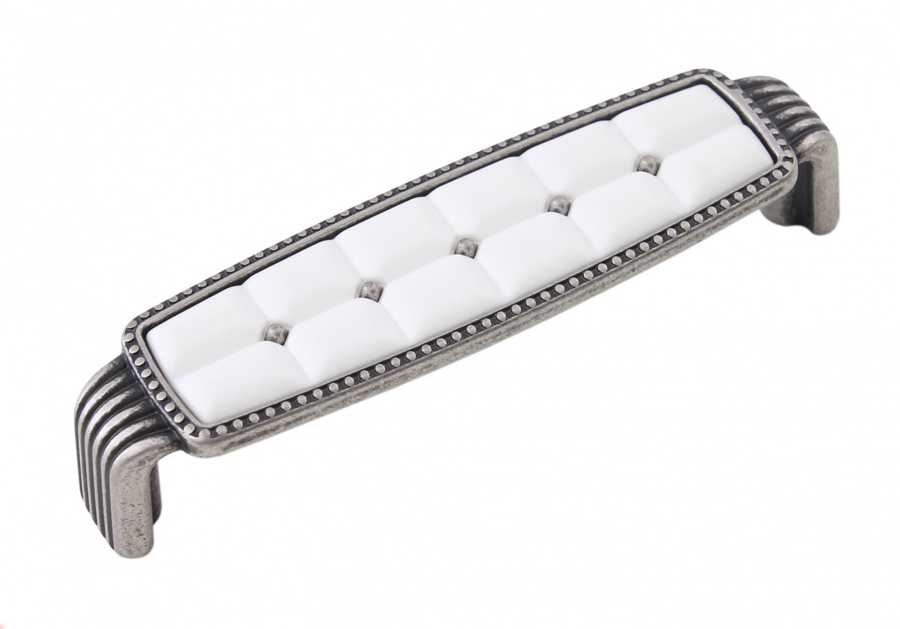 BRD RS122BAZ.4/W ручка-скоба 96 мм BELLE черненый старинный цинк/белый (заказ)