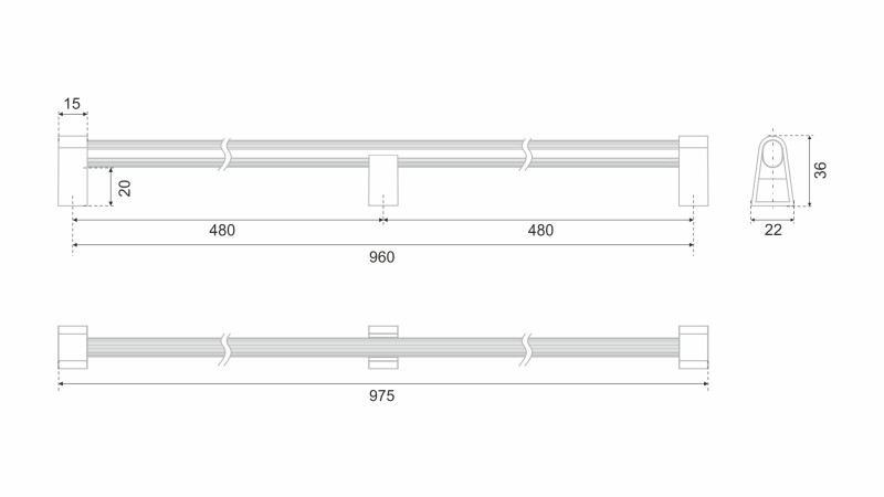 BRD RS101BL.5/960 ручка-скоба 960 мм ПРОФОРМА черный матовый