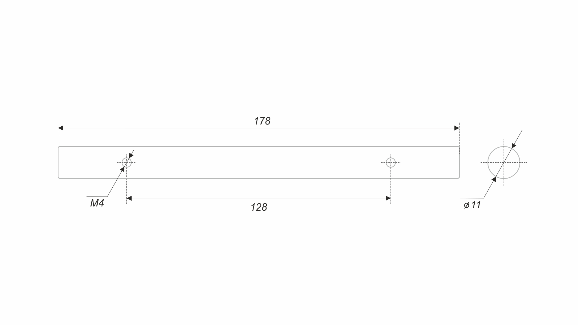 BRD PR003SC.1/128 ручка-скоба пруток 128 мм LINE матовый хром SALE