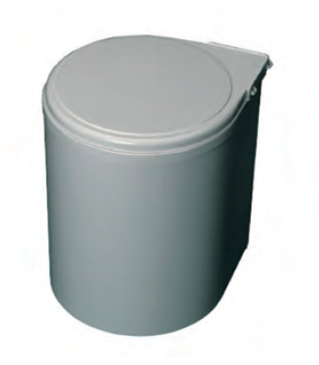 Ведро для мусора (13л), пластик серый металлик, круглое, 270.MT