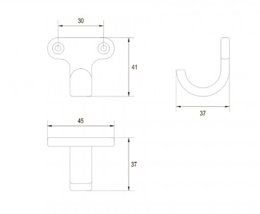 BRD K120BL.2 Крючок TWIN однорожковый черный матовый SALE
